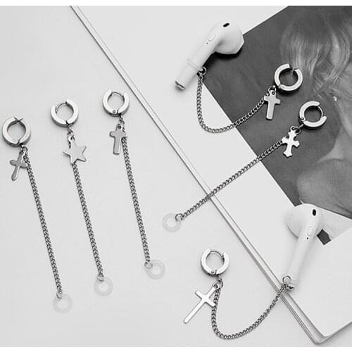 Stainless Steel Anti-Lost Earphone Holder Clip Earrings Compatible with Airpods 1 & 2 & pro 3 Wireless Earrings Jewerly