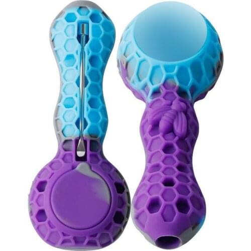 Silicone Tobacco Pipe Portable Cigarette Honeycomb Pipe Heat Resistant Cigar Smoking Pipe Fumar Hierba Tubo Accessories