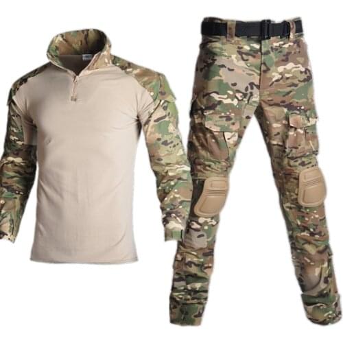 Tactical Suit Military Uniform Training Suit Camouflage Hunting Shirts Pants Paintball Clothes Sets with Free Pads