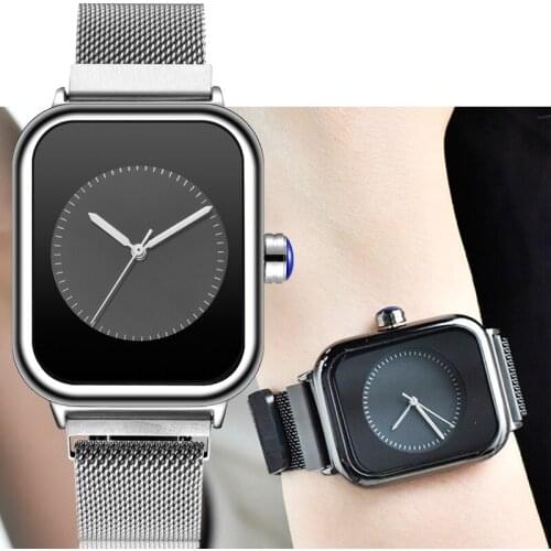 Women Quartz Watch Unisex Men Stainless Steel Bracelet Casual Wrist Watch Unisex Magetic Band Female Minimalist Clock Wristwatch