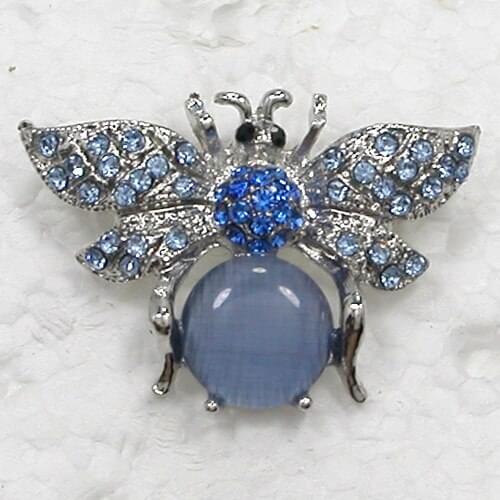 1pcs Brooch Blue Rhinestone Bee Pin brooches C503 B