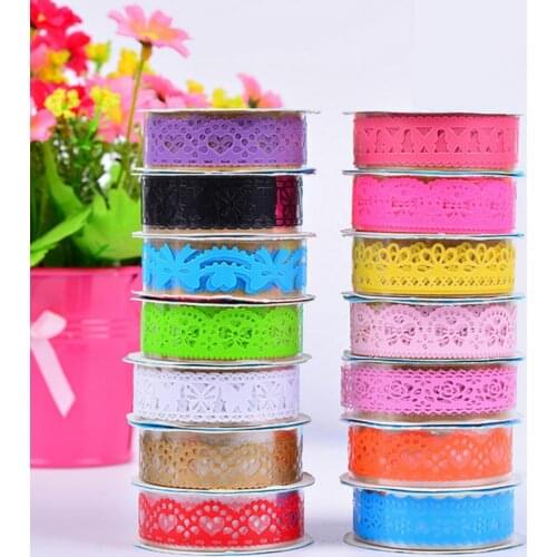 1PCS DIY Washi Lace Washi tape Decorative Sticker Scrapbooking Paper Tape Adhesive Ornament DIY Album Stationery