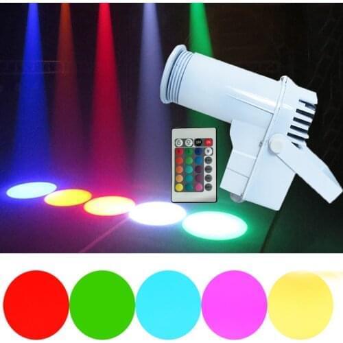 10W RGB Beam LED Pinspot Light With Remote Stage Effect Spotlight Disco Ball DJ Stage Party Show Light Christmas Dance Lamps
