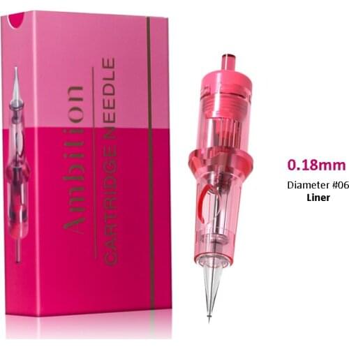 20Pcs Tattoo Cartridge Needles Round Liner #06 Diameter 0.18mm Disposable Needles For Tattoo Machine 1RL 3RL 5RL 7RL