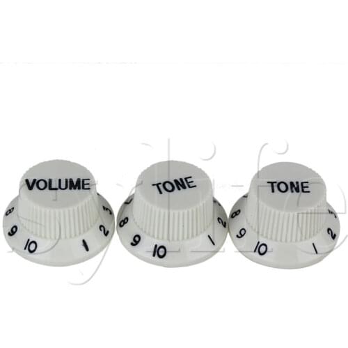 3pcs Mint Green Bell Hat 1 Volume & 2 Tone Plastic Guitar Knobs 5.5mm Dia Hole