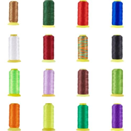 300m/roll 0.8mm Colorful Machine Embroidery Nylon Sewing Thread Cord Rolls for DIY Jewelry Accessories