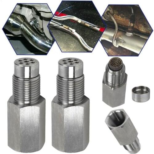 2Pcs Oxygen O2 Sensor Spacer Adapter Bung Catalytic Converter Check Engine Light Eliminator Adapter Oxygen O2 Sensor M18X1.5 CSV