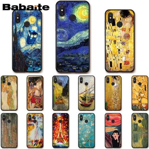 Babaite Kiss Gustav Klimt Van Gogh Starry Night Star Phone Case for Xiaomi MiA1 A2 lite F1 Redmi8 4X 5Plus S2 Note7 8Pro 5A 6A