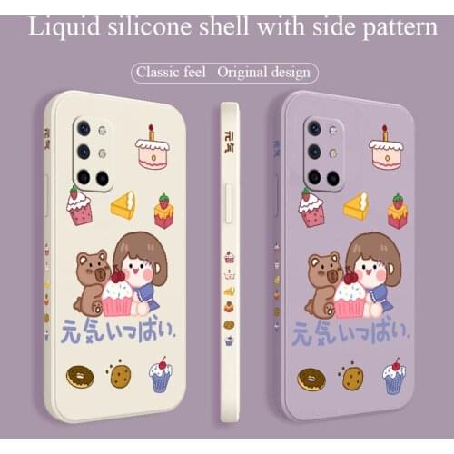 Beautiful And Generous Cake Girl Phone Case For Oneplus 8t 9 9pro 9r pro Liquid Silicone Cover