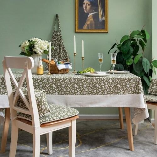 Pastoral Style Floral Table Cloth Cotton linen Tablecloth Dining Table Decorate Table Cover Home Restaurant Table Cloth Set