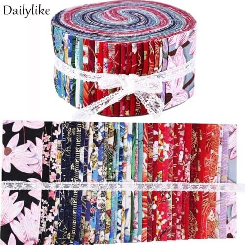Dailylike 40Pcs Jelly Rolls Strips Fabric Cotton Quilting Craft Fabric Bundle Quilting Fabric Patchwork With Different Patterns