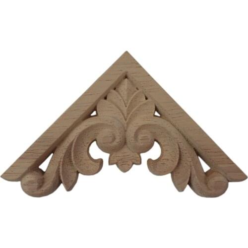 Wood Carved Long Applique Frame Corner Onlay Unpainted Furniture Vintage Home Mirror Decoration Accessories Wedding Decoration
