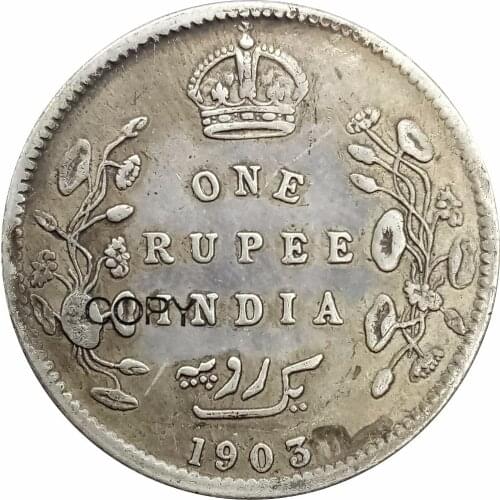 India British Edward VII One Rupee 1903 90% Silver Copy Coins