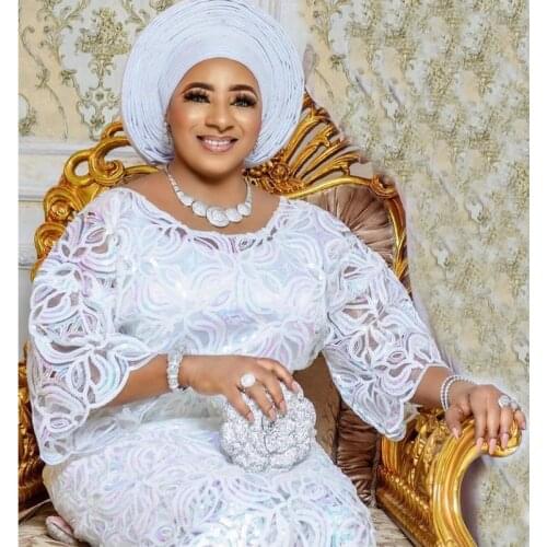 SJD LACE French Tulle Lace Fabric Soft Bridal Materials Nigerian African Mesh Lace Fabric Sewing Sequins For Wedding Party A2573