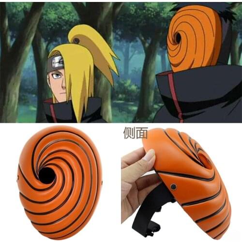 Creative Japan Cartoons Mask Tobi Obito Akatsuki Ninja Madara Uchiha Masquerade Cosplay Full Face Resin Party Mask