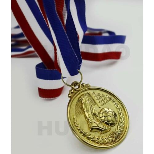 1PCS Soccer Game Medal with Ribbon Football Match Medal Sports Rewards Size 50MM