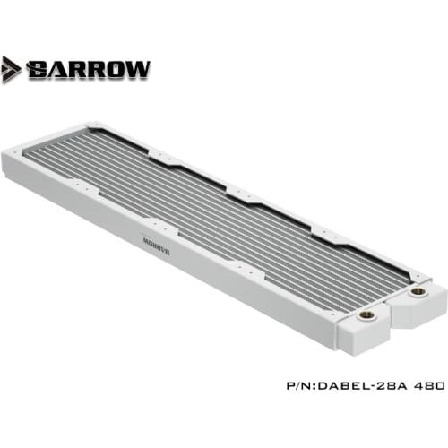 BARROW 28mm Thick Copper 480mm White Radiator Computer Water Cooling Liquid Exchanger G1/4 Threaded use for 12cm Fans Dabel-28a