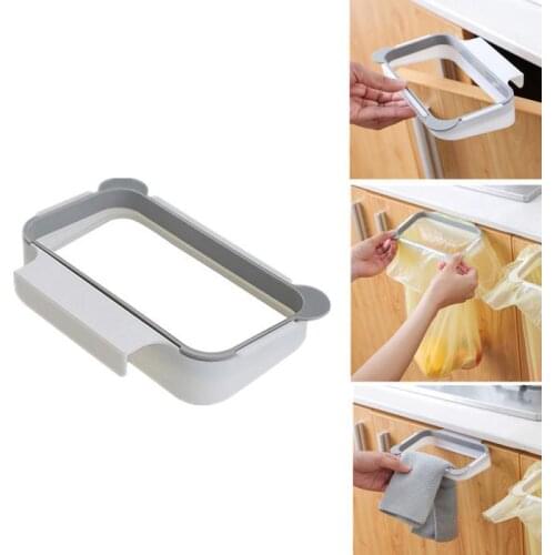 Cute Hanging Garbage Bag Holder Kitchen Cupboard Stand Trash Storage Rack Plastic Kitchen Hanging Trash Rack For Garbage Bags