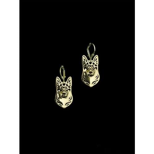 Trendy Cute German Shepherd Drop Earrings Silver Color Plated For Women Gift