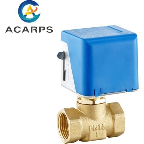 1" Motorized Electric Brass Globe Valves 2 Wire AC 220V Two Way Stop Shut-off Valve