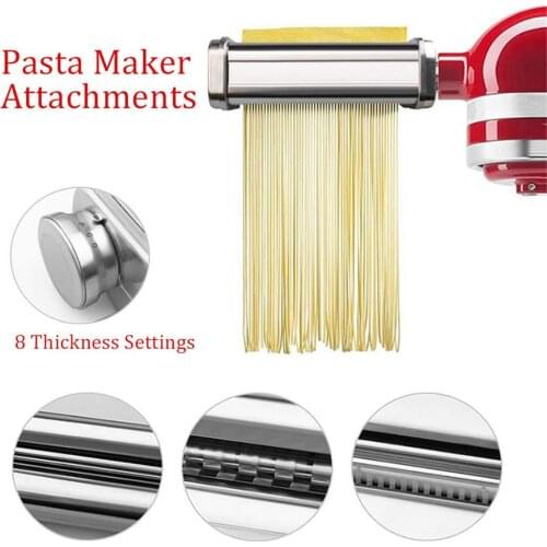 Pasta Maker Attachments Set For KitchenAid KSMPRA Stand Mixers Dough Slices Fettuccine Spaghetti Noodle Makers Parts 2020 New