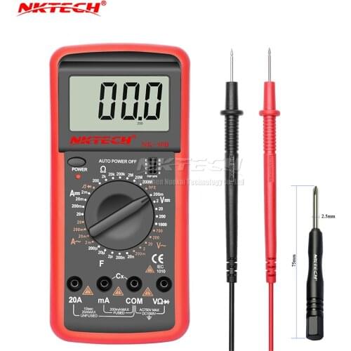 NKTECH Digital Multimeter Ohmmeter Voltmeter NK-50B AC DC Voltage Current Resistance Capacitance Diode 1000V 20A 200uF Meter