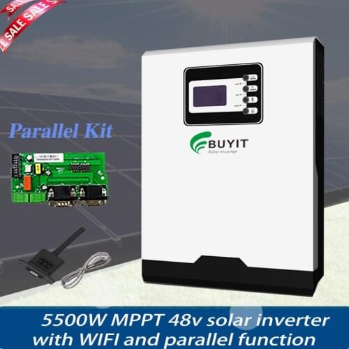 Parallel 5.5KW Solar Inverter 500Vdc 100A MPPT 48V Off Grid Pure Sine Wave Can Activate LifePO4 Battery With WIFI High Voltage