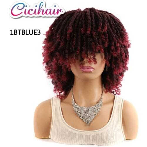CICIHAIR 6INCH Afro Braided Wig Dreadlock Wig Twist Wigs for Black Women Short Curly Synthetic Wigs Ombre Brown Crochet Wig