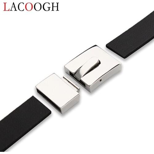 Strong Stainless Steel Flat Magnetic Clasps Silver Tone End Clasps Fitting Leather Cord Bracelets Necklace Making Material F2270
