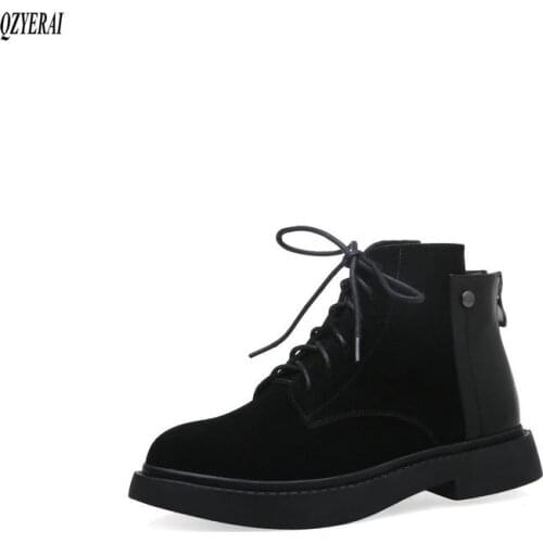 QZYERAI Genuine leather Female boots Riding boots Womens boots Autumn winter Head layer cowhide Womens shoes Size 34-40