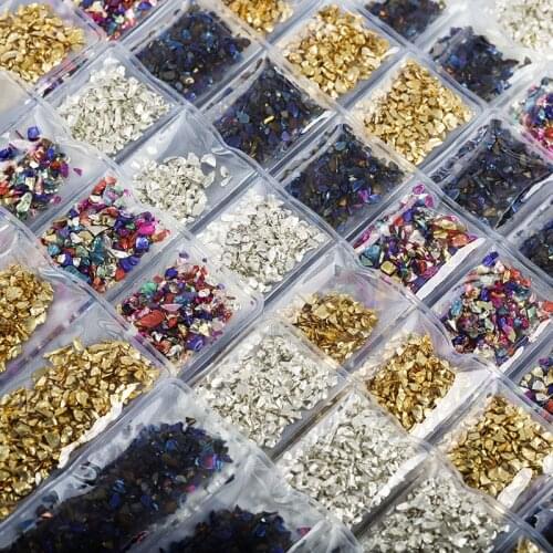 Broken Glass Stones Resin Fillings DIY Crafts Nail Art Decorations Handmade Crystal UV Epoxy Filler Jewelry Making Mold Fillings