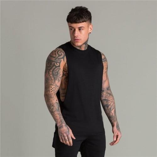 Extend Cut Off Men Tank Top New Brand Clothing Cotton High Quality Undershirt Bodybuilding Singlet Fitness Sleeveless Vest Men
