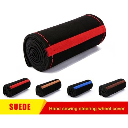 Unique New Suede Material Car Steering Wheel Cover Size 35-37cm For VW Skoda Chevrolet Ford Nissan etc