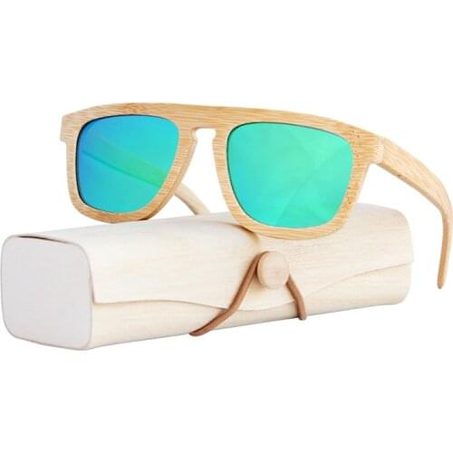 Vintage Bamboo frame luxury Polarized sunglasses for women mens sun glasses Wooden Case Beach eyeglasses Anti-UV for Driving