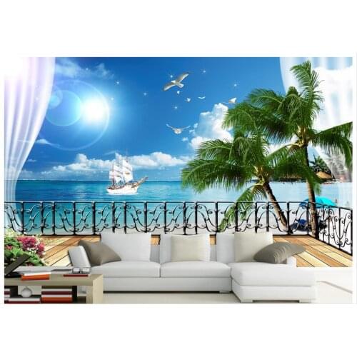 High Quality Hot Sale New Custom 3d photo wallpaper murals The sea is pure and fresh sea background wall painting room wallpaper