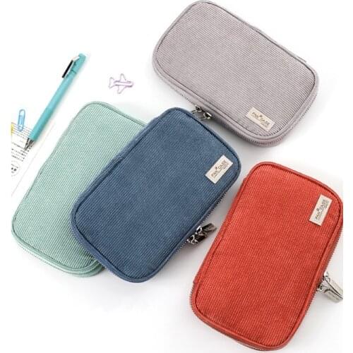 Japan Filofax hobo style use high-capacity corduroy pen bag pencil case pencil box separate Japanese stationery