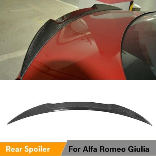 Carbon Fiber / FRP Rear Spoiler Trunk Boot Lip Wing Spoiler for Alfa Romeo Giulia Sedan 2015 - 2018 Quadrifoglio Verde