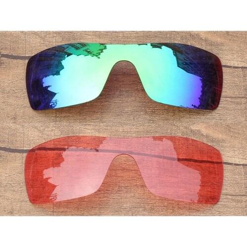 Vonxyz Two Pieces Ice Mirror & Pink Replacement Lenses for-Oakley Batwolf Frame