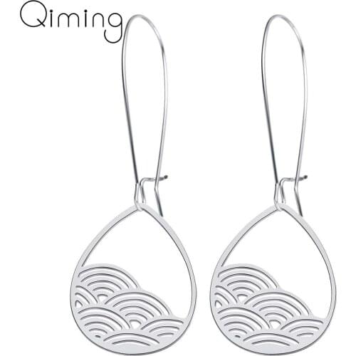 Fashion Gold Cloud Wave Dangle Earrings For Women Female Simple Design Ladies Gift Water Drop Pendant Drop Earrings