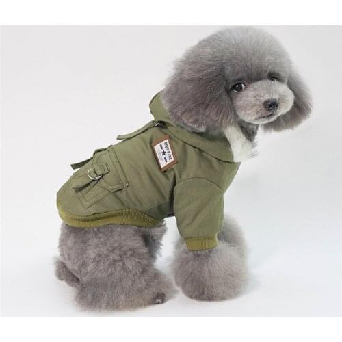 Winter Dog Clothes for Small Dogs Hooded Coats with Fur Collar Fleece Lined Coat Puppy Sweater Clothes Thickened Warm Apparel