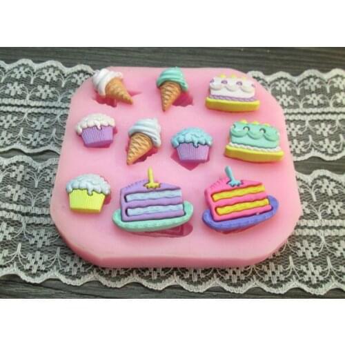 1 pcs DD249 Mini ice cream shape cake mould polymer clay mold