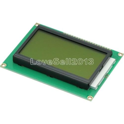 1pcs NEW ST7920 5V 12864 128x64 Dots Graphic LCD Yellow green Backlight