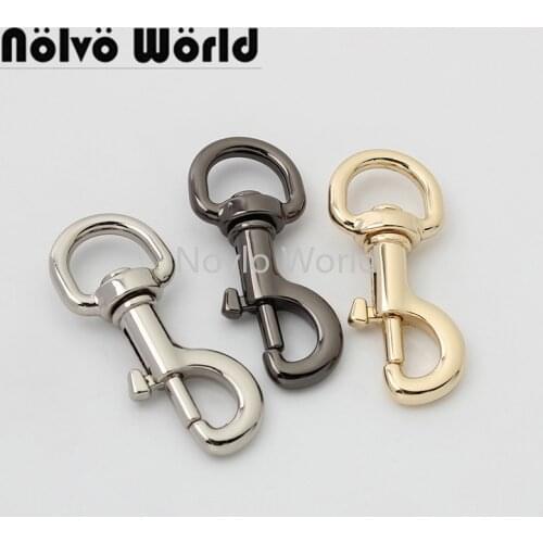 10-50pcs 3colors 44*12mm 1/2'' polished durable metal snap hook buckles for chain purse swivel clasp bag accessories