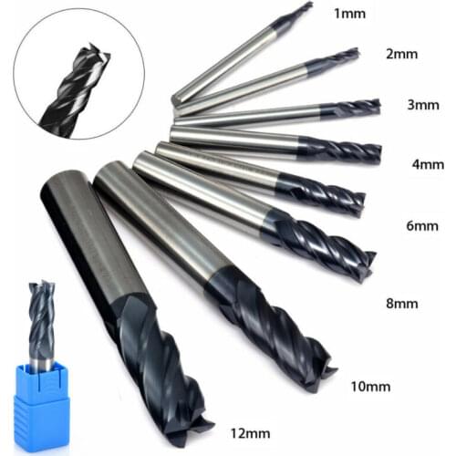 45 degree End Mill Cutter Metalworking Drilling HRC50 Replacement Tools