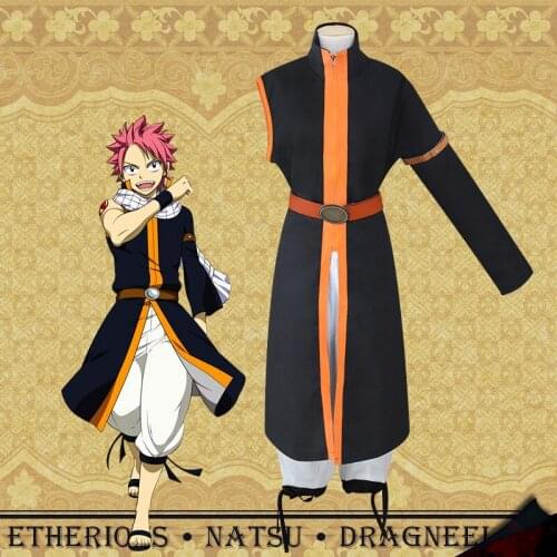 Anime FAIRY TAIL Cosplay Costume Etherious Natsu Dragneel Cosplay Costumes Halloween Carnival Party Scarf Full Sets Costumes