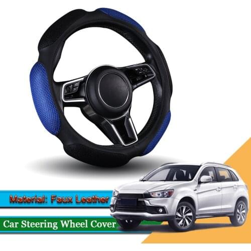 Car Styling Leather Car Steering Wheel Cover Car Steering-wheel Hubs Interior Automobiles Accessory For Mitsubishi ASX 2015-2020