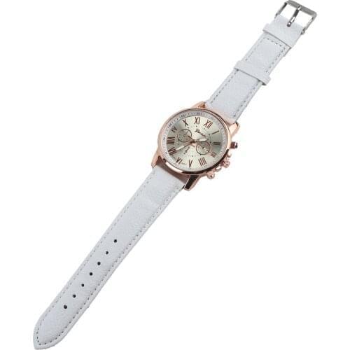 GENBOLI Unisex Men Male Casual Stylish Numerals Faux Leather Quartz Watch Montre femme Fashion Brand Women Watches Relojes Mujer