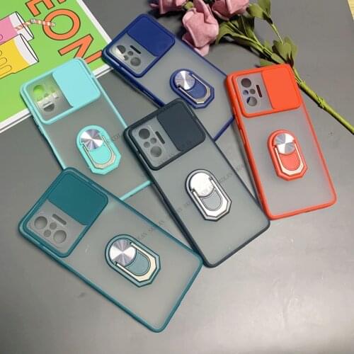 For Xiaomi Redmi Note 10 Pro max Case Push Window Lens Magnetic Ring Stand Holder Phone Case For Redmi Note 10 4G note 10 cover