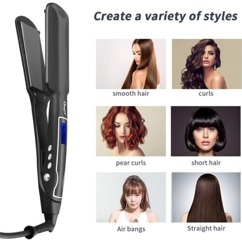 CkeyiN Professional Hair Straightener Ceramic Heating Flat Iron LED Display Straightening Vibration Massage Hair Care Plate Tool