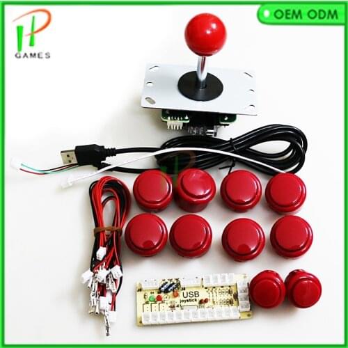 DIY Jamma Arcade joystick kit one player USB to PC Zero Delay Encoder /Sanwa type 4 way Joystick and copy Sanwa Push Button